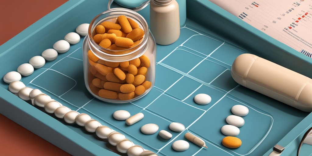 Collection of pills, tablets, and natural remedies for airsickness arranged on a table or tray.