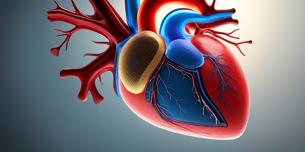 Cross-section of heart showcasing coronary arteries and nitroglycerin's effect on blood flow.