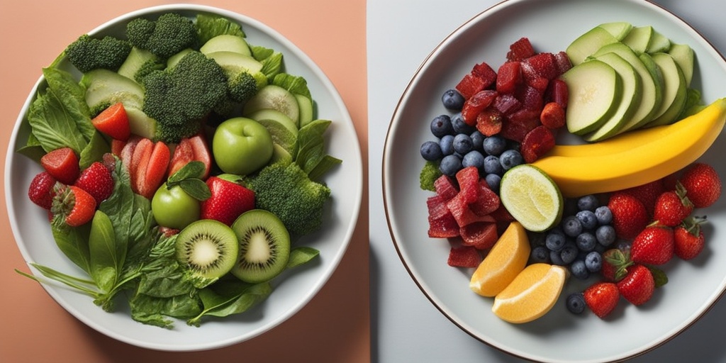 Healthy person preparing a balanced meal with fresh fruits, vegetables, and whole grains to manage Hashimoto's Disease.