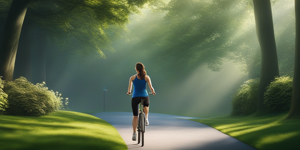 Person engaging in regular exercise outdoors to prevent DVT and blood clots in a peaceful environment.