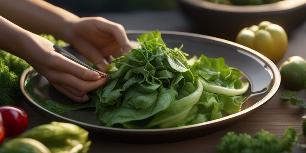 Person enjoying a balanced meal rich in folate-rich foods in a natural outdoor setting.