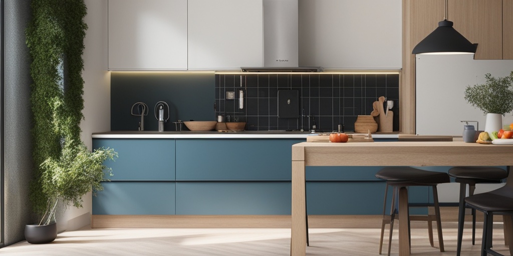 Person preparing healthy meal and exercising in a bright kitchen, taking preventative measures against hiatal hernia.