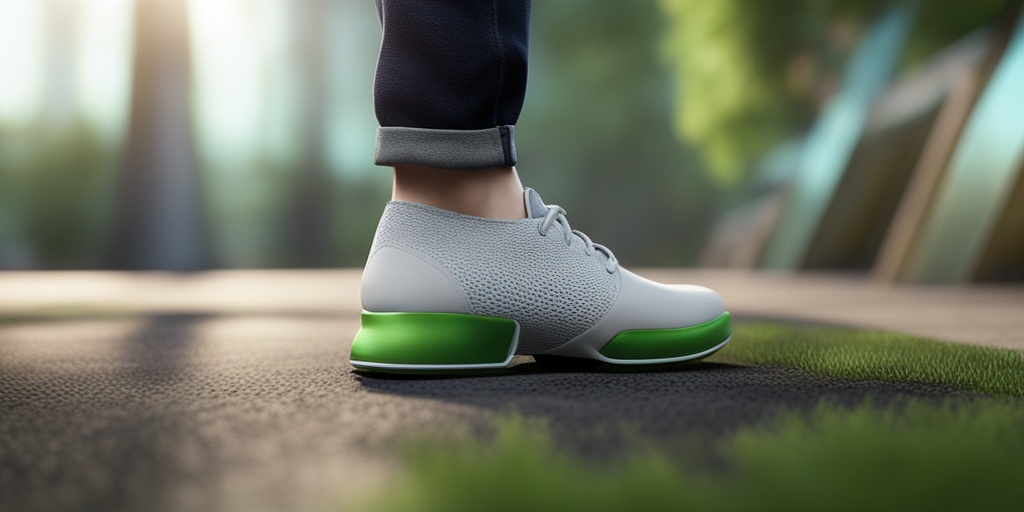 Person wears properly fitting shoes and orthotics to prevent hammertoes, promoting wellness in a green environment.