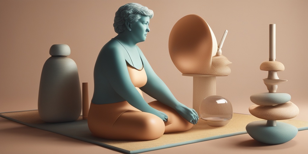 Realistic scenes illustrating causes and risk factors of arthritis, such as age and obesity, with abstract symbols on a muted earthy tone background.