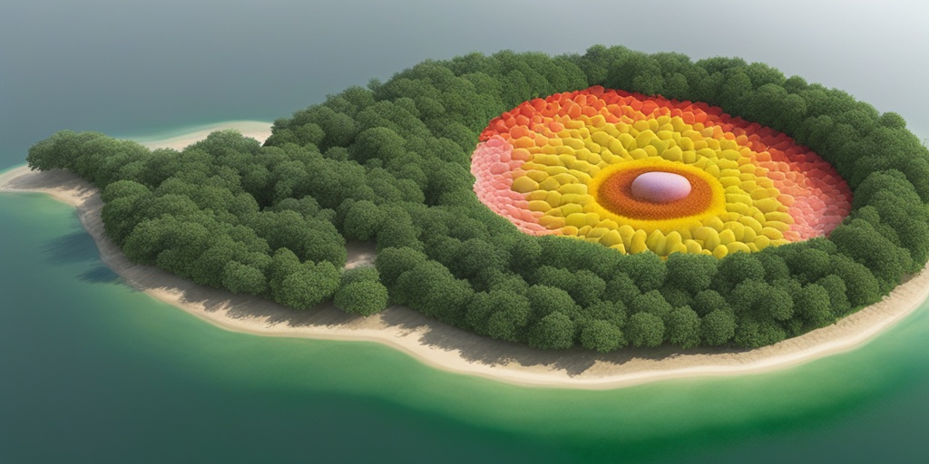 Split-screen comparison of different types of islet cell cancer on a green background, showcasing distinct 3D models.