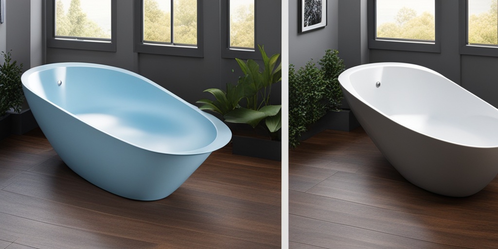 Split-screen comparison of sitz bath and regular bath highlighting unique features.