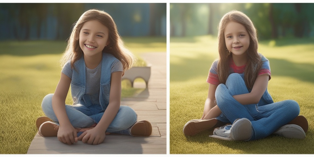 Split-screen image of happy child playing with friends and same child in distress, highlighting contrasting signs of Bipolar Disorder.