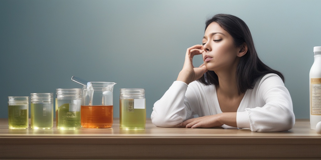 Split-screen image of person experiencing dehydration symptoms and a list of symptoms in modern font.