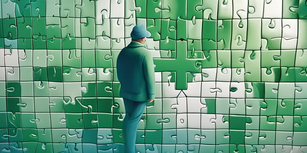 Person confidently standing in front of a puzzle representing sexual health as a vital aspect of overall well-being.