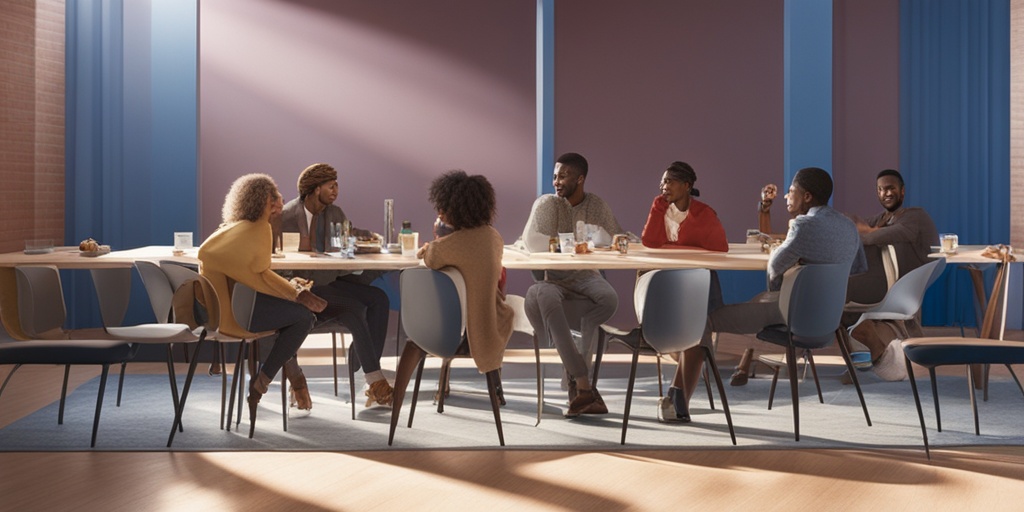 A diverse group of individuals engaging in activities that highlight Epstein-Barr Virus risk factors in social settings.  .png