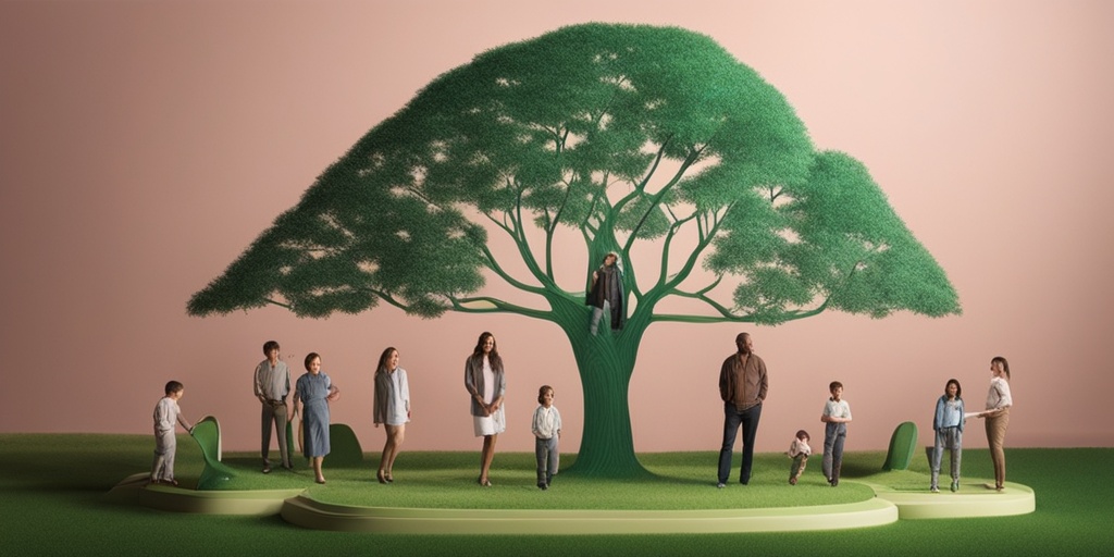 A family tree diagram illustrates genetic inheritance patterns of Nail Patella Syndrome against a soothing green background.  .png