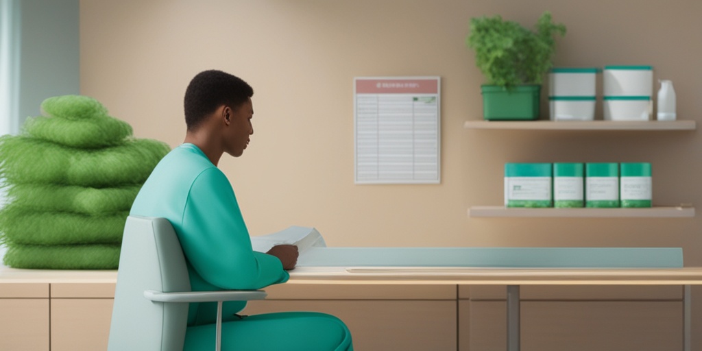 A patient contemplates seeking advice on uncircumcised penis care, with a supportive healthcare professional in a calming office..png