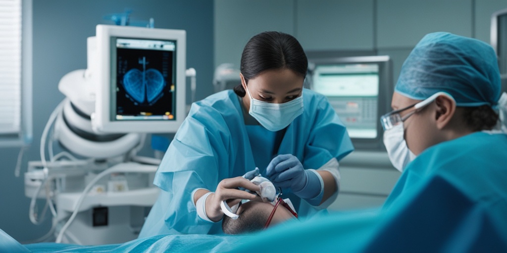 A pediatric cardiac surgeon performs surgery on a small patient, showcasing advanced technology in a dramatic, hopeful operating room.  .png