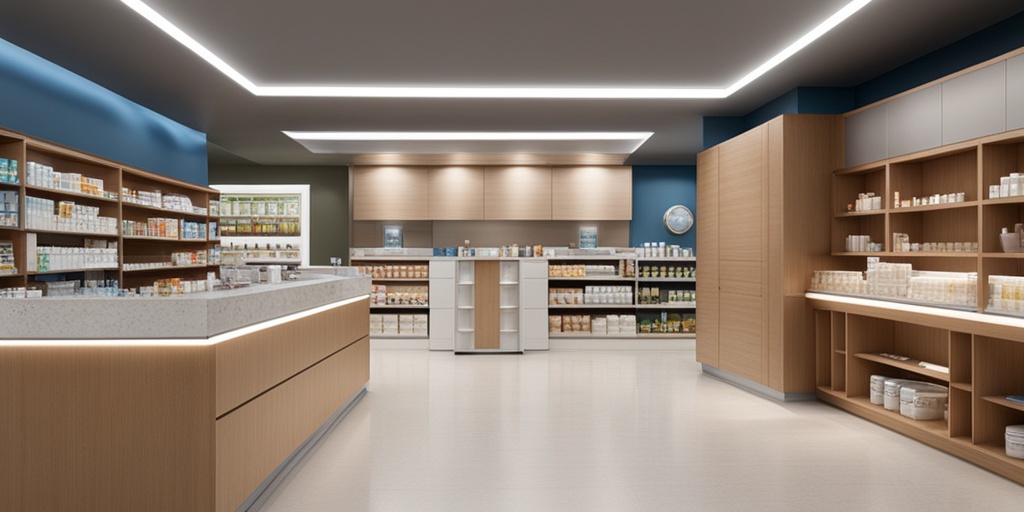 A well-lit pharmacy aisle displays treatments for yeast infections, emphasizing over-the-counter medications and natural remedies.  .png