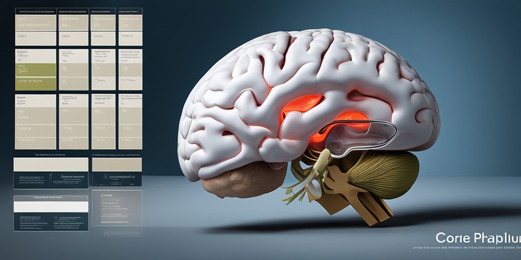 A detailed 3D render of the human brain, illustrating congenital hydrocephalus with informative labels and a soothing blue background.  .png