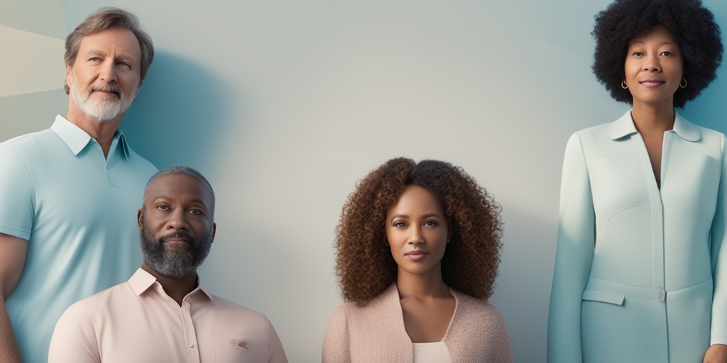 A diverse group of individuals representing risk factors for Carcinoid Apudoma, highlighted against a creamy white backdrop.  .png