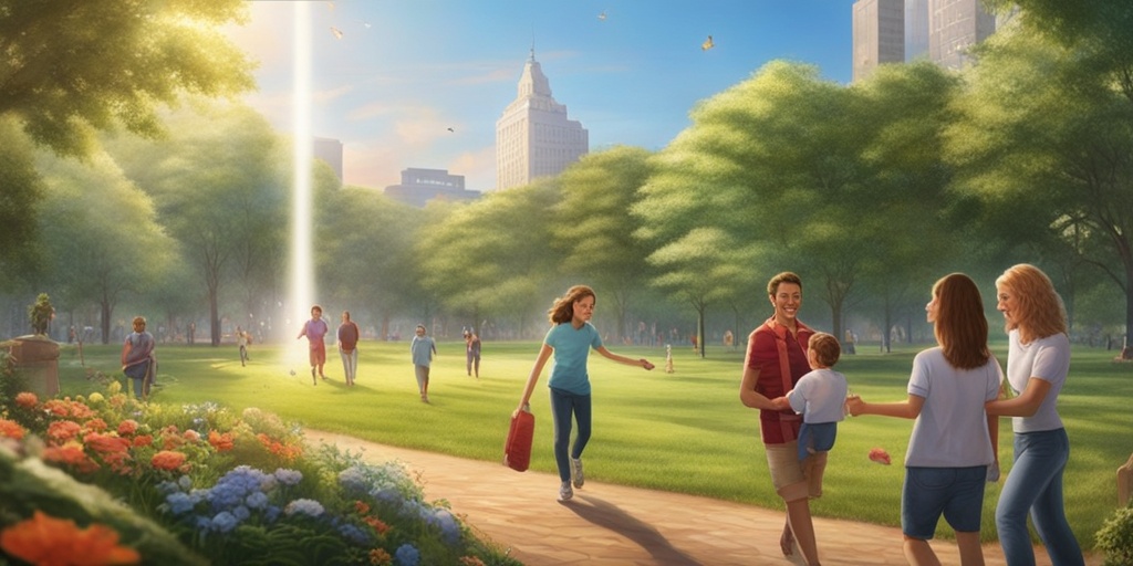 A family enjoys a sunny day in the park, symbolizing hope and recovery from Torch Infection.  .png