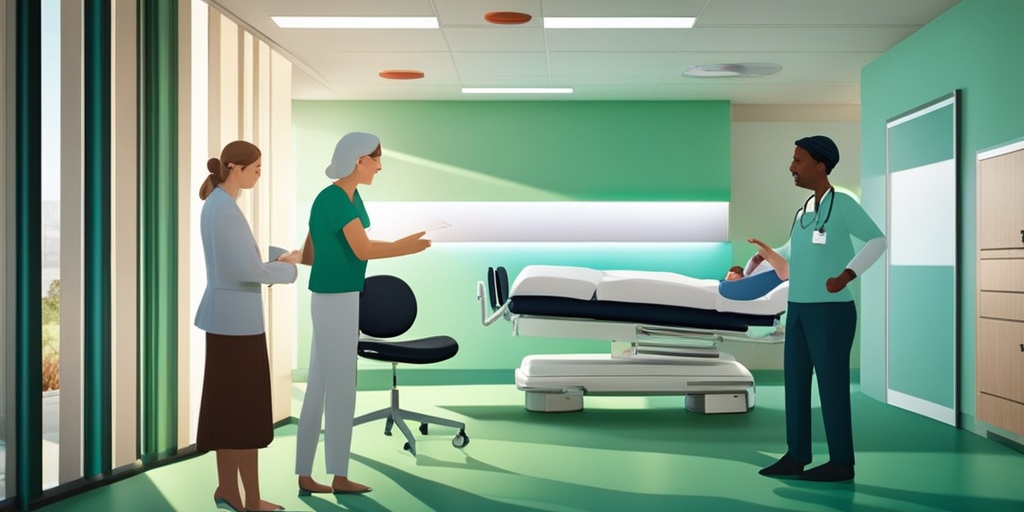 A healthcare professional discusses splenomegaly treatment options with a patient in a modern clinic, fostering a supportive atmosphere.  .png