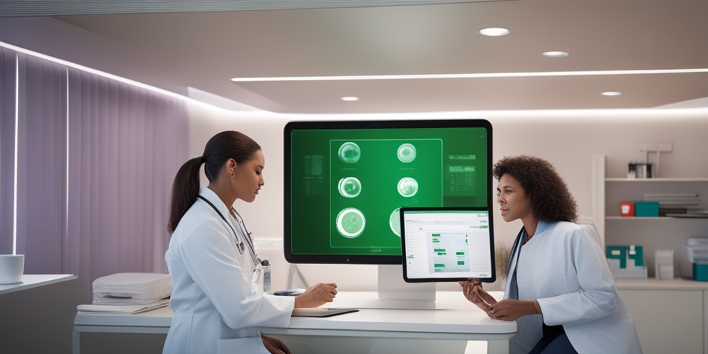 A medical professional analyzes blood test results on a tablet, explaining Nonthrombocytopenic Idiopathic Purpura to a patient..png