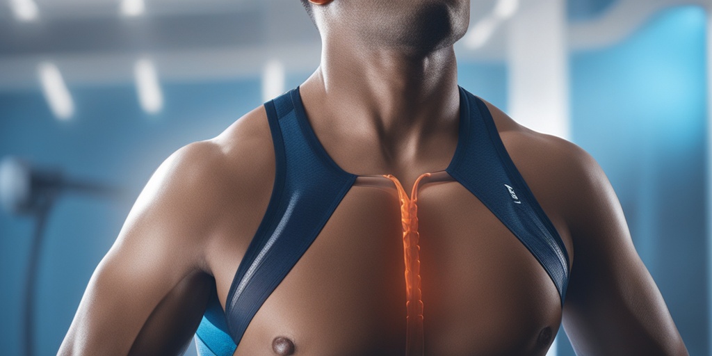 A person performing lung pumping exercises, mid-action, with a subtle blue background emphasizing health and vitality.  .png