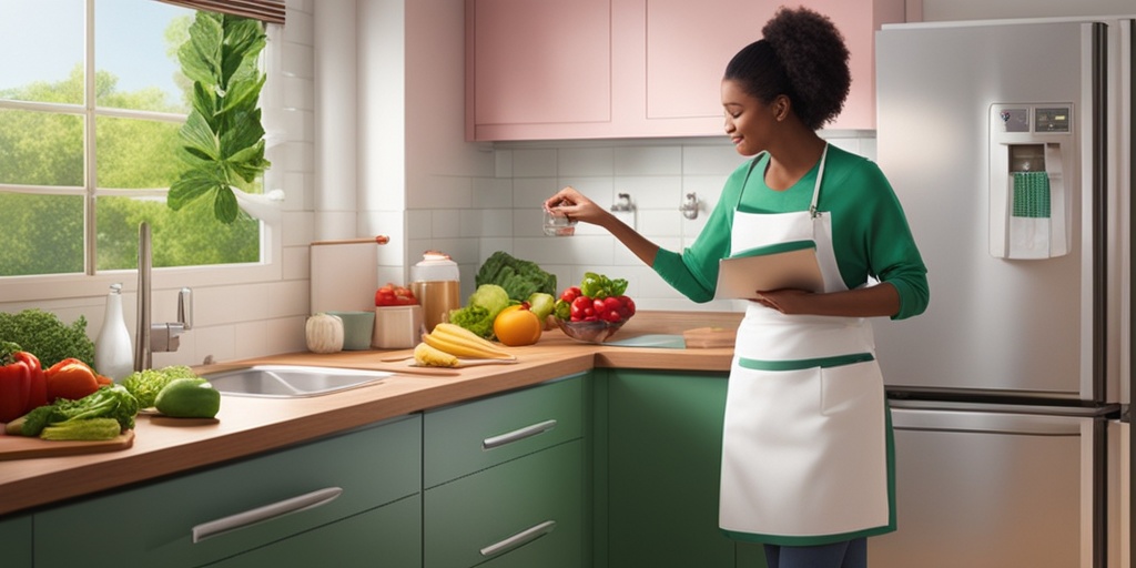 A person prepares a healthy meal in a bright kitchen, emphasizing lifestyle tips for managing Nonthrombocytopenic Idiopathic Purpura..png