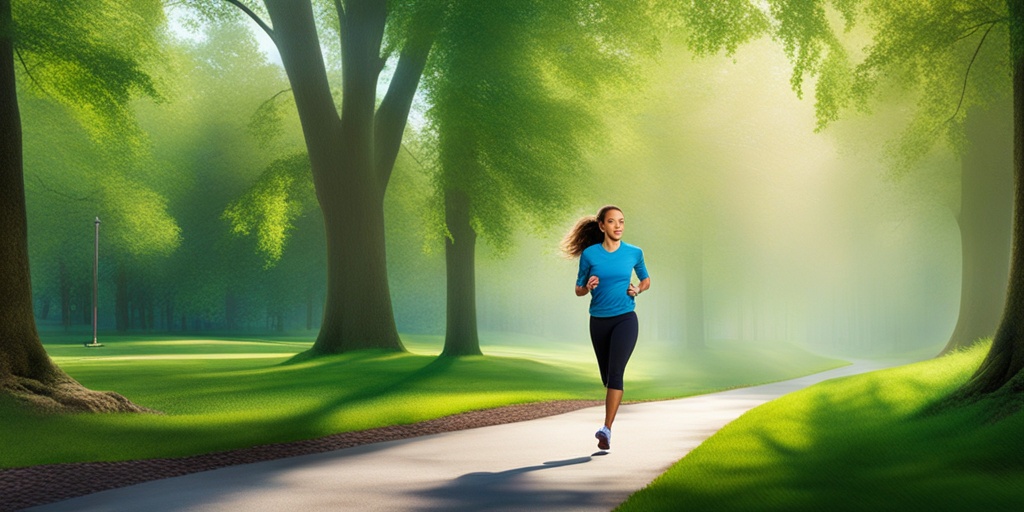 A young adult jogs in a park, symbolizing resilience after managing Henoch-Schonlein Purpura, with vibrant colors and an optimistic atmosphere.  .png