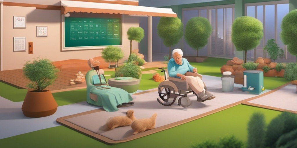 An elderly patient in a wheelchair surrounded by risk factors for decubitus ulcers, emphasizing prevention and care.  .png