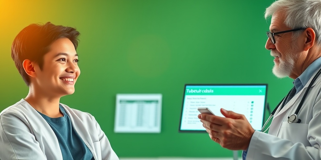 A doctor reviews positive test results with a recovering patient, capturing the essence of hope and ongoing care in recovery.5.png