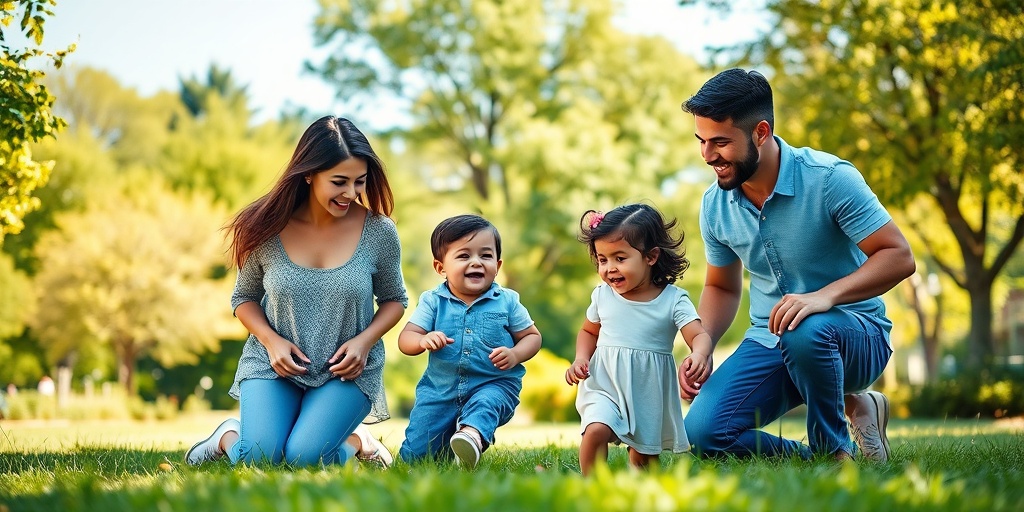 A family of five enjoys a sunny park day, celebrating the joys and challenges of raising triplets together.  5.png