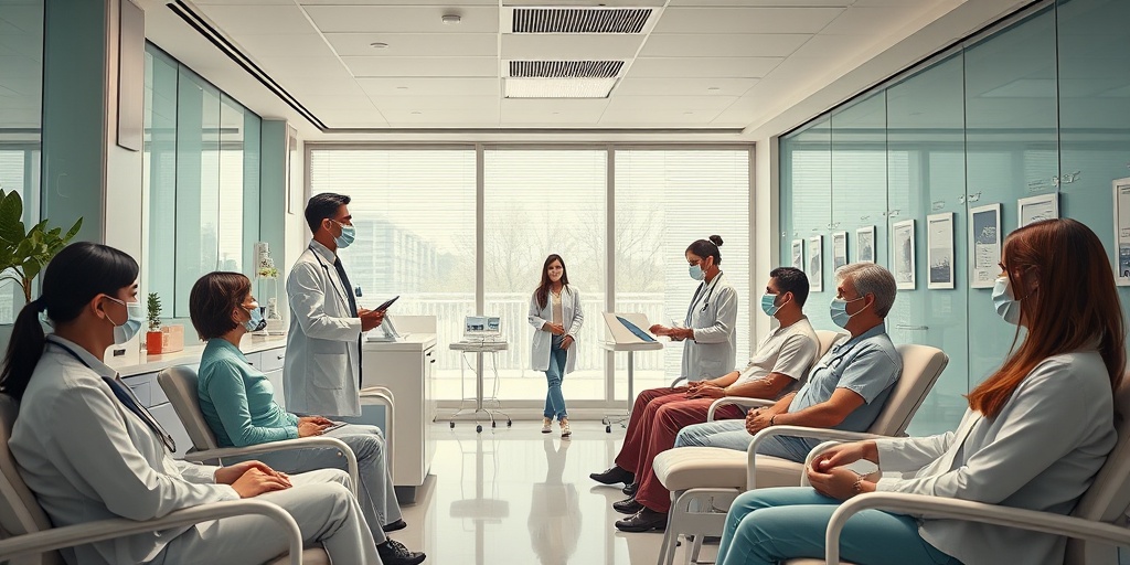 A modern clinic scene where healthcare professionals administer GAN treatments, emphasizing hope and collaborative patient care. 4.png