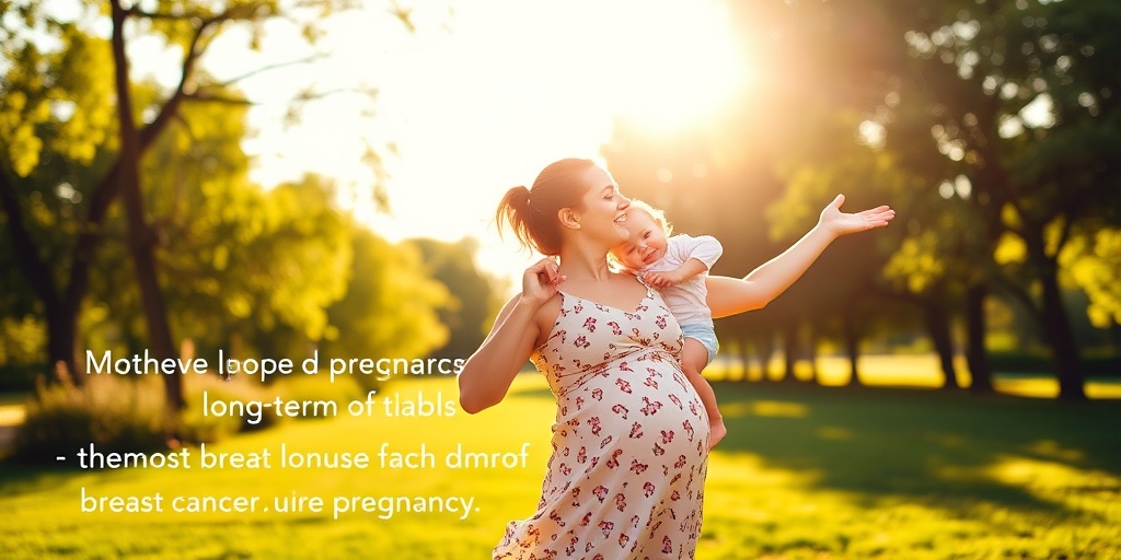 A mother joyfully interacts with her child in a sunlit park, symbolizing resilience after facing breast cancer during pregnancy.5.png