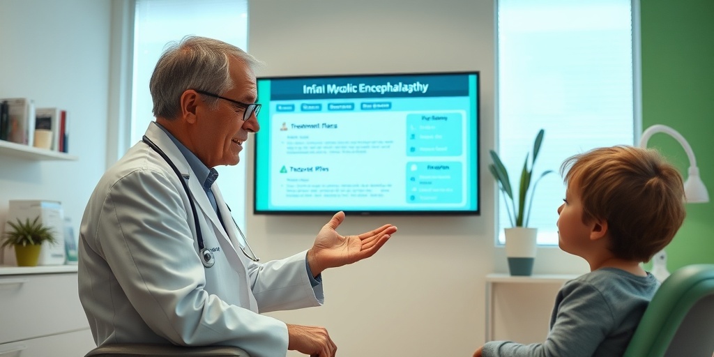 A pediatric neurologist explains treatment options to a parent in a bright clinic, highlighting collaboration and support in care.  4.png