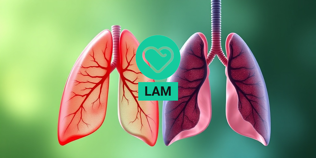 A-vibrant-healthy-lung-contrasts-with-a-cystic-lung-affected-by-LAM-showcasing-intricate-details-and-textures.- • Yesil Health AI