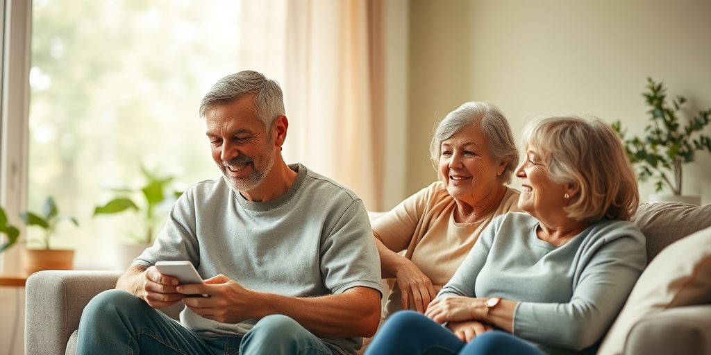 An individual engages in daily activities, surrounded by family, embodying resilience and support in a serene home.5.png