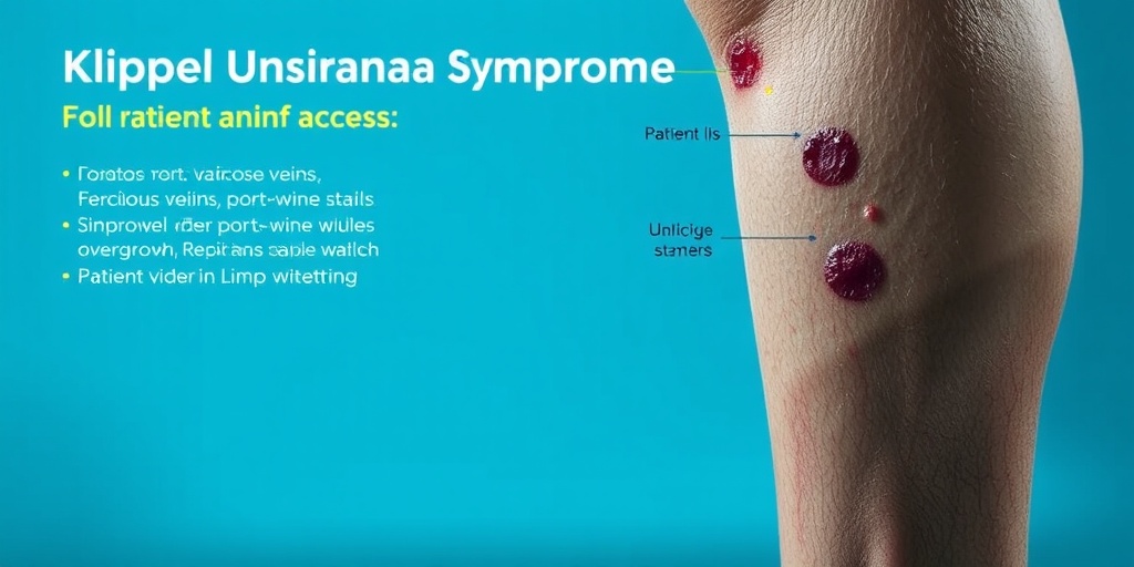 Close-up of a leg affected by Klippel-Trenaunay-Weber Syndrome, highlighting varicose veins and port-wine stains against a blue backdrop.  2.png