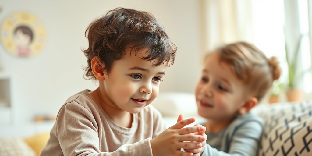 A child with developmental delays interacts warmly with a caregiver, surrounded by a hopeful green and creamy white environment.  2.png