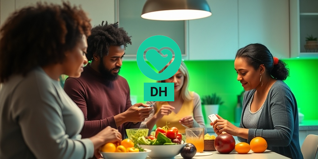 A-diverse-group-in-a-warm-kitchen-preparing-healthy-meals-and-checking-blood-sugar-levels-together.- β’ Yesil Health AI