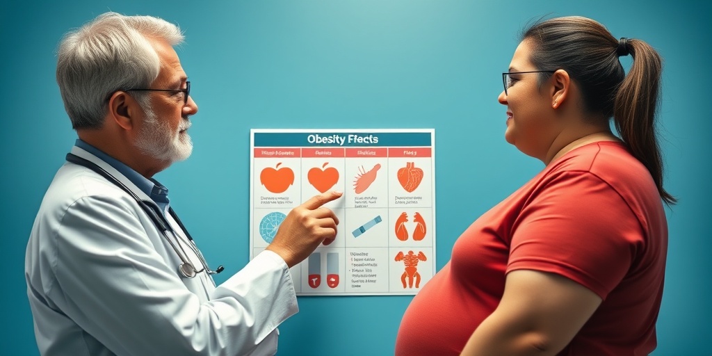 A doctor discusses obesity risks with a patient, pointing to a chart in a clinical setting.  4.png