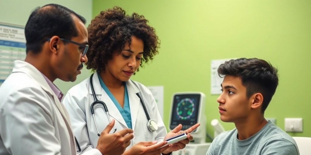 A doctor explains a cholesterol test to an attentive patient, highlighting the importance of communication in health diagnostics.  4.png