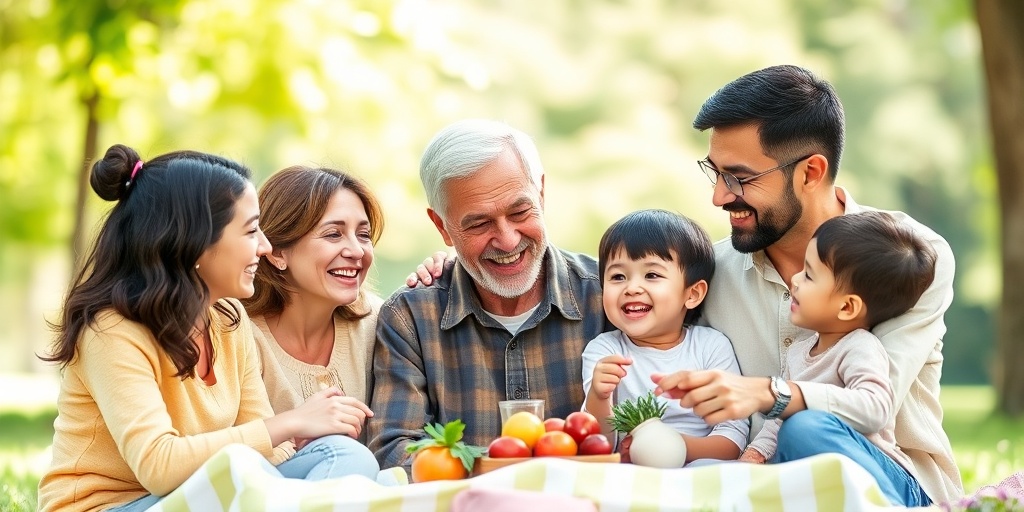 A family shares a supportive picnic moment, embodying love and resilience for a loved one with Alpha-1-Antitrypsin Deficiency.  5.png