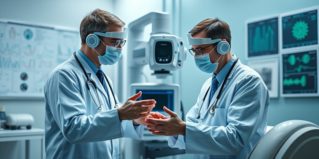 A healthcare professional diagnosing Variola Virus in a clinical setting, emphasizing advanced equipment and patient care.  3.png