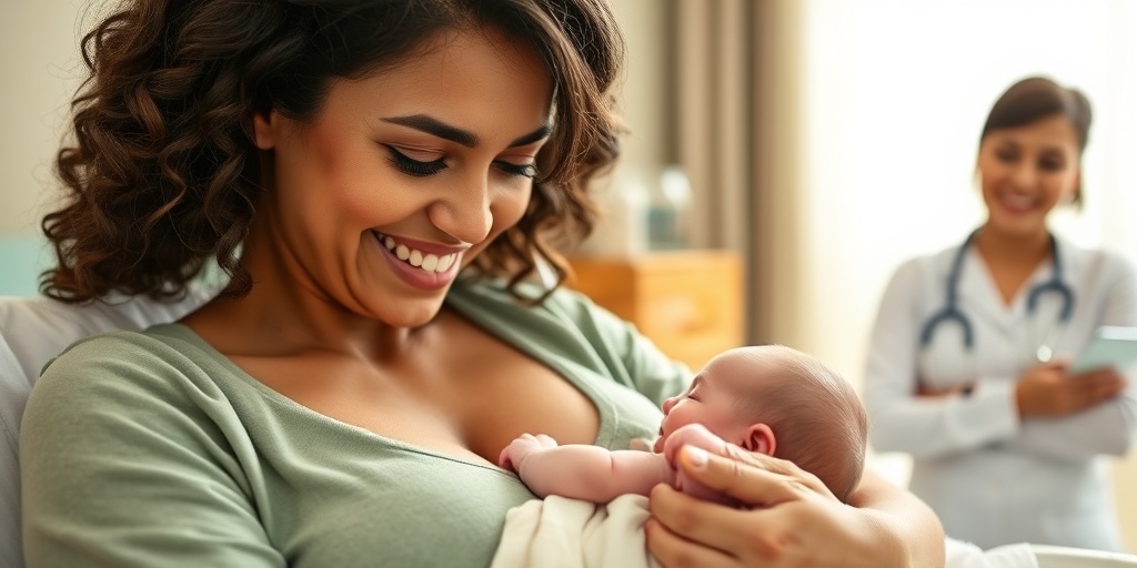 A joyful mother cradles her newborn skin-to-skin, radiating warmth and relief in a cozy, softly lit room.  2.png