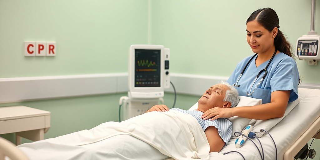 A nurse monitors a recovering patient in a hospital room, conveying compassion and stability in a healing atmosphere.  5.png