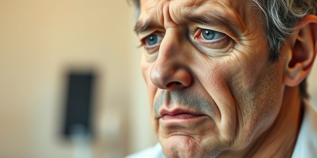 A patient shows signs of fatigue and shortness of breath in a clinical setting, conveying determination and concern.  2.png