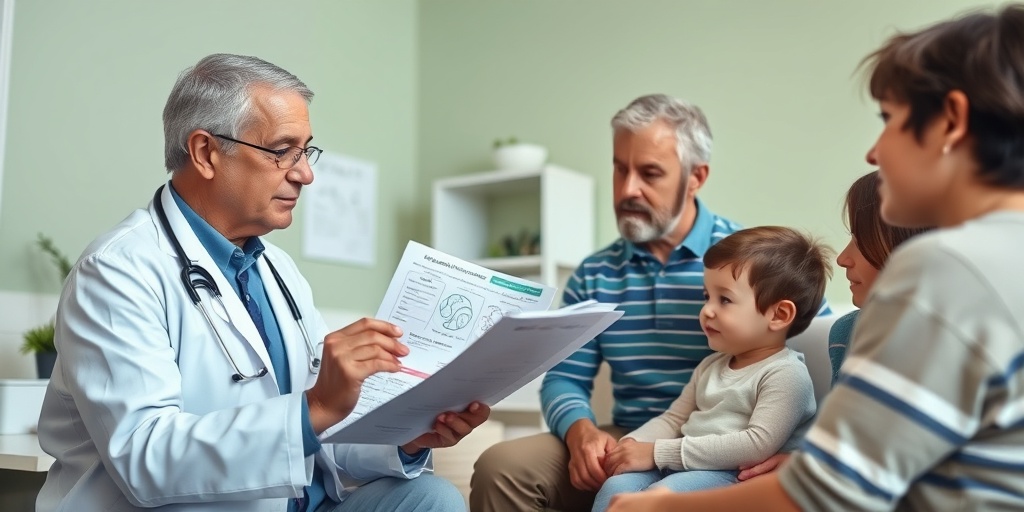 A pediatrician discusses Hunter Syndrome with attentive parents, highlighting the importance of understanding the diagnosis.  3.png