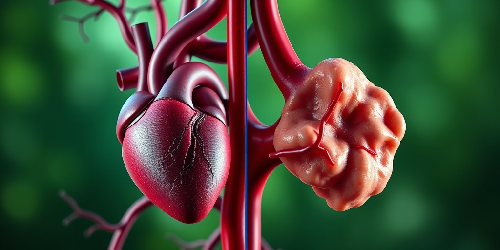 A split image contrasts a healthy heart with complications from uncontrolled blood sugar, emphasizing the importance of awareness.  4.png