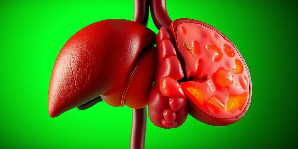 A split image showcases a healthy liver versus a cirrhotic liver, highlighting the stark contrast between health and disease.  4.png