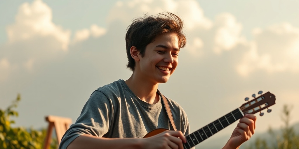 A young adult joyfully engages in painting outdoors, symbolizing a positive outlook despite Morgagni-Turner-Albright Syndrome challenges. 5.png