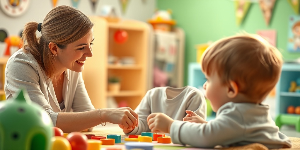 A young child joyfully engages in play therapy, surrounded by colorful toys, symbolizing hope and potential for growth.  5.png