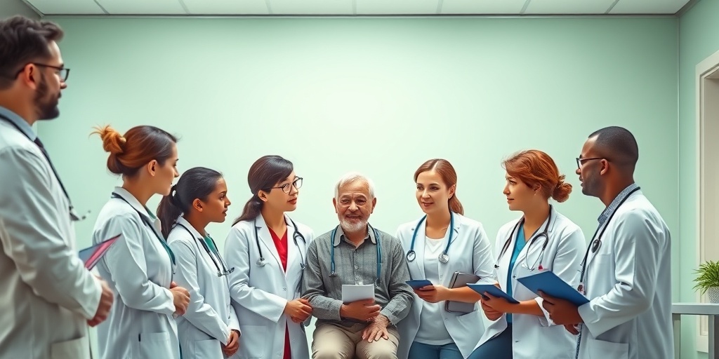 Healthcare professionals discuss CAD treatment options with a patient in a modern clinic, showcasing compassion and collaboration.  4.png